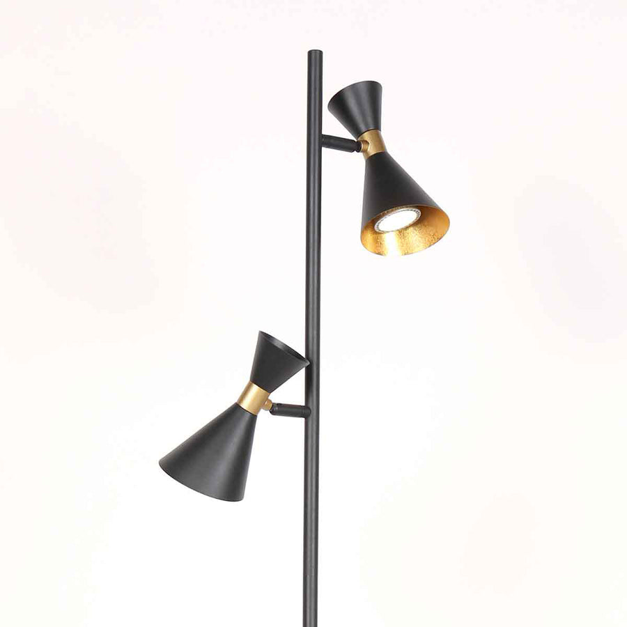 Zwarte 2 lichts vloerlamp preto 4112zw met gu10 fittingen