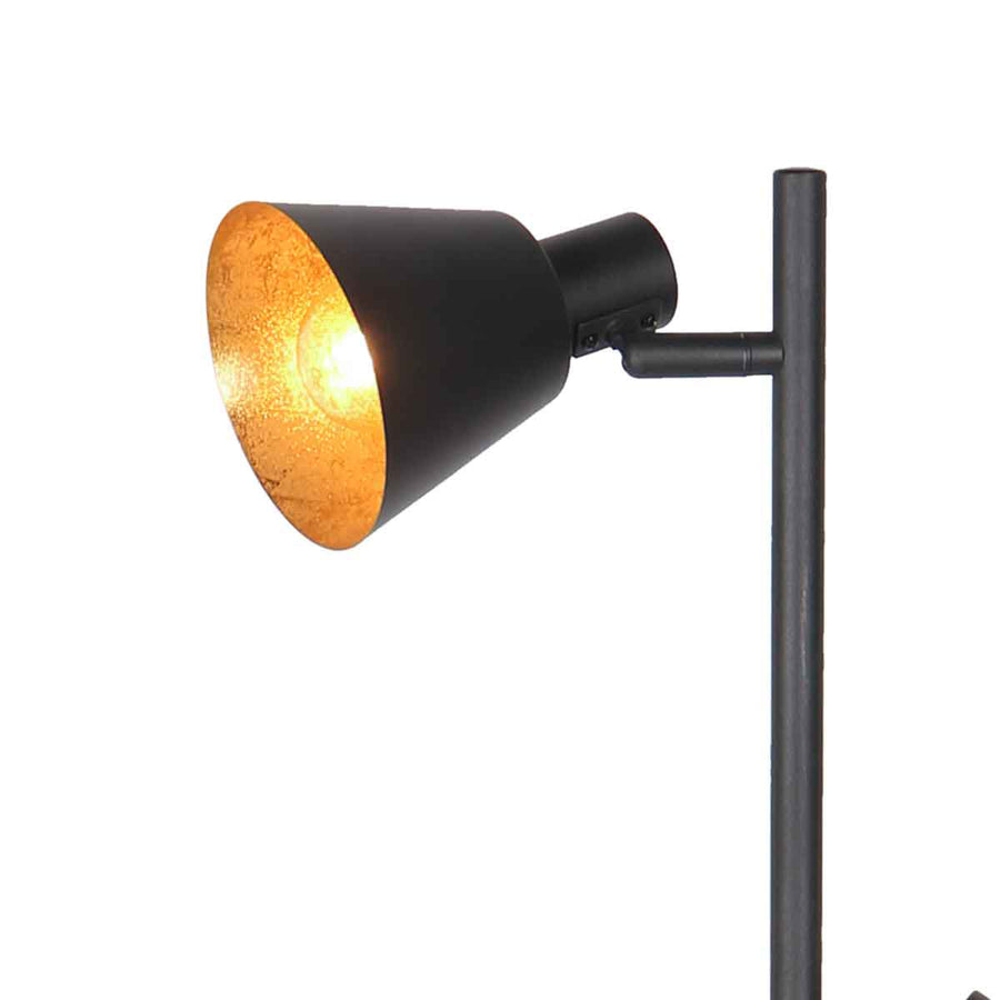 Zwarte 2 lichts vloerlamp oeroe 4117zw met e14 fittingen