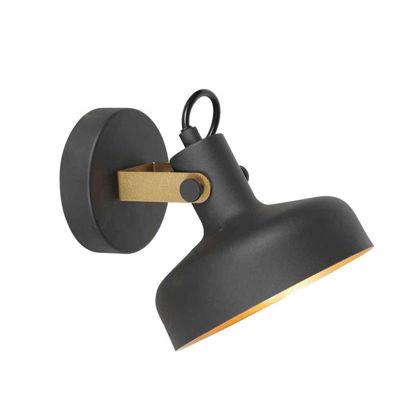 Zwarte wandlamp prato 4118zw met e14 fitting