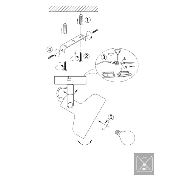Zwarte wandlamp prato 4118zw met e14 fitting