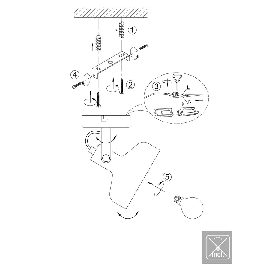 Zwarte wandlamp prato 4118zw met e14 fitting
