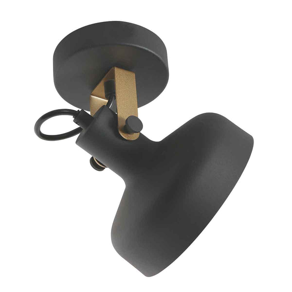 Zwarte wandlamp prato 4118zw met e14 fitting