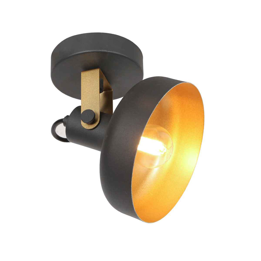 Zwarte wandlamp prato 4118zw met e14 fitting