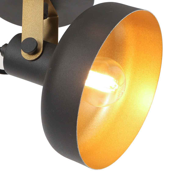Zwarte wandlamp prato 4118zw met e14 fitting