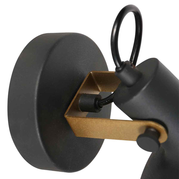 Zwarte wandlamp prato 4118zw met e14 fitting