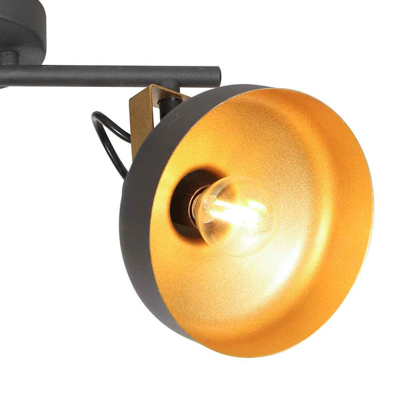 Zwarte 2 lichts spot / wandlamp prato 4119zw