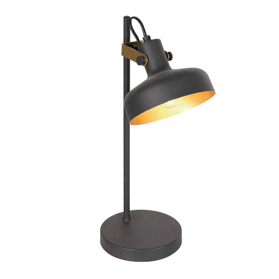 Zwarte 1 lichts tafellamp prato 4120zw met e14 fitting