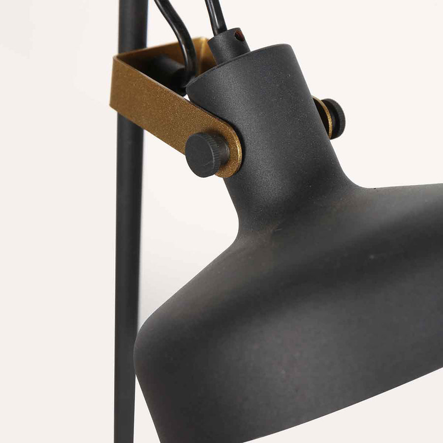Zwarte 2 lichts vloerlamp prato 4121zw met e14 fittingen
