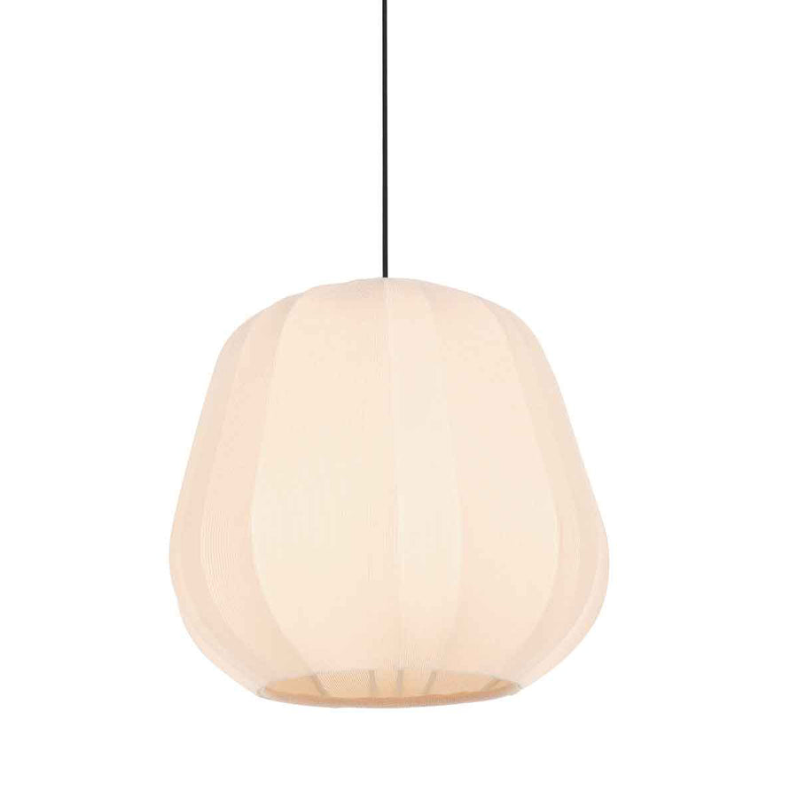 Hanglamp sable 4122cr - sfeervolle pendel met crème linnen kap ø25 cm