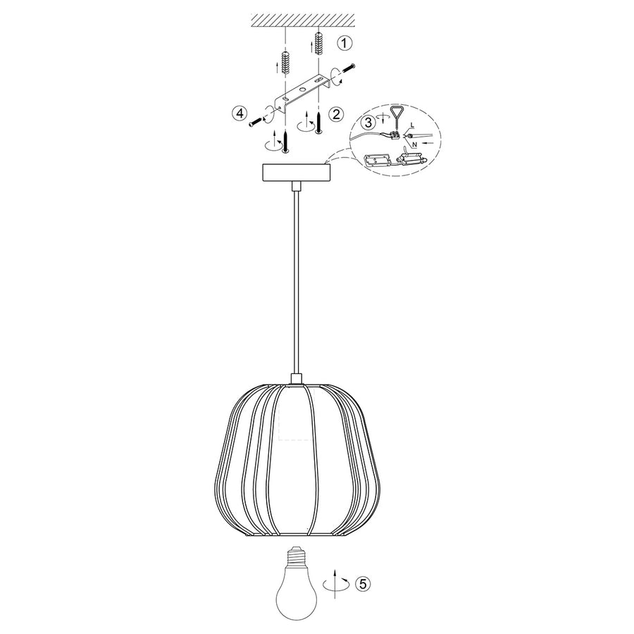 Hanglamp sable 4122cr - sfeervolle pendel met crème linnen kap ø25 cm