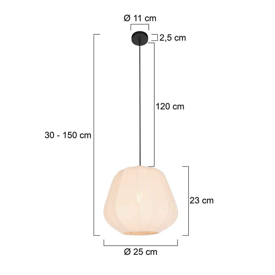 Hanglamp sable 4122cr - sfeervolle pendel met crème linnen kap ø25 cm