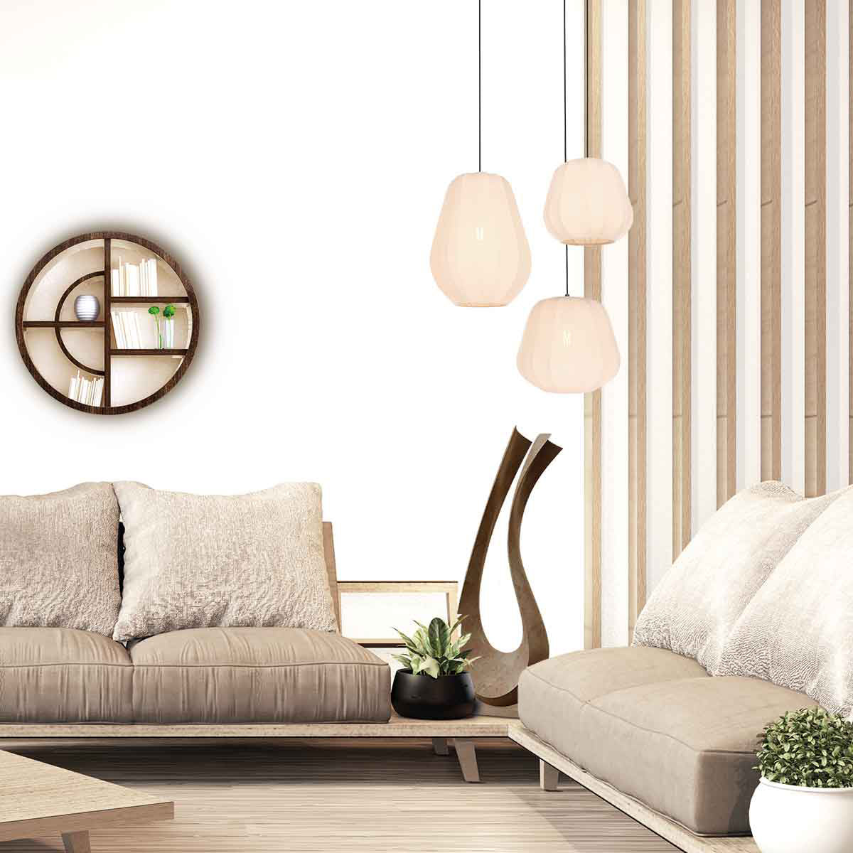 Hanglamp sable 4123cr - sfeervolle pendel met crème linnen kap ø28 cm