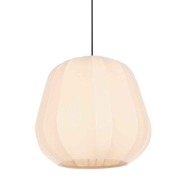 Hanglamp sable 4123cr - sfeervolle pendel met crème linnen kap ø28 cm