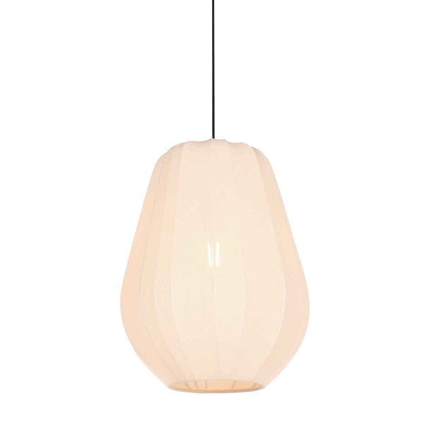 Hanglamp sable 4124cr - warme sfeermaker met crème linnen kap ø27 cm