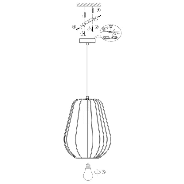 Hanglamp sable 4124cr - warme sfeermaker met crème linnen kap ø27 cm