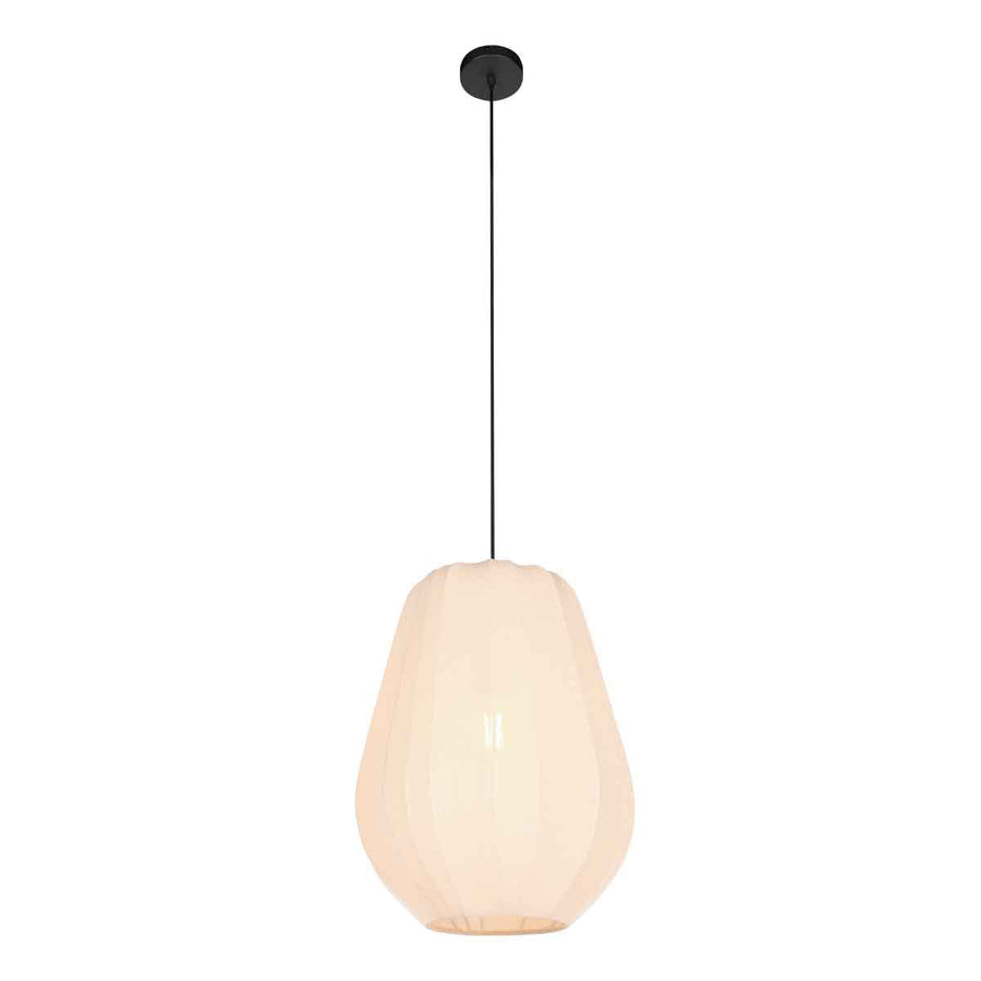Hanglamp sable 4124cr - warme sfeermaker met crème linnen kap ø27 cm