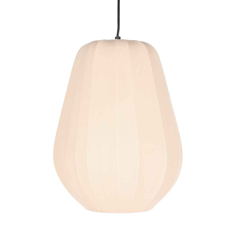 Hanglamp sable 4124cr - warme sfeermaker met crème linnen kap ø27 cm