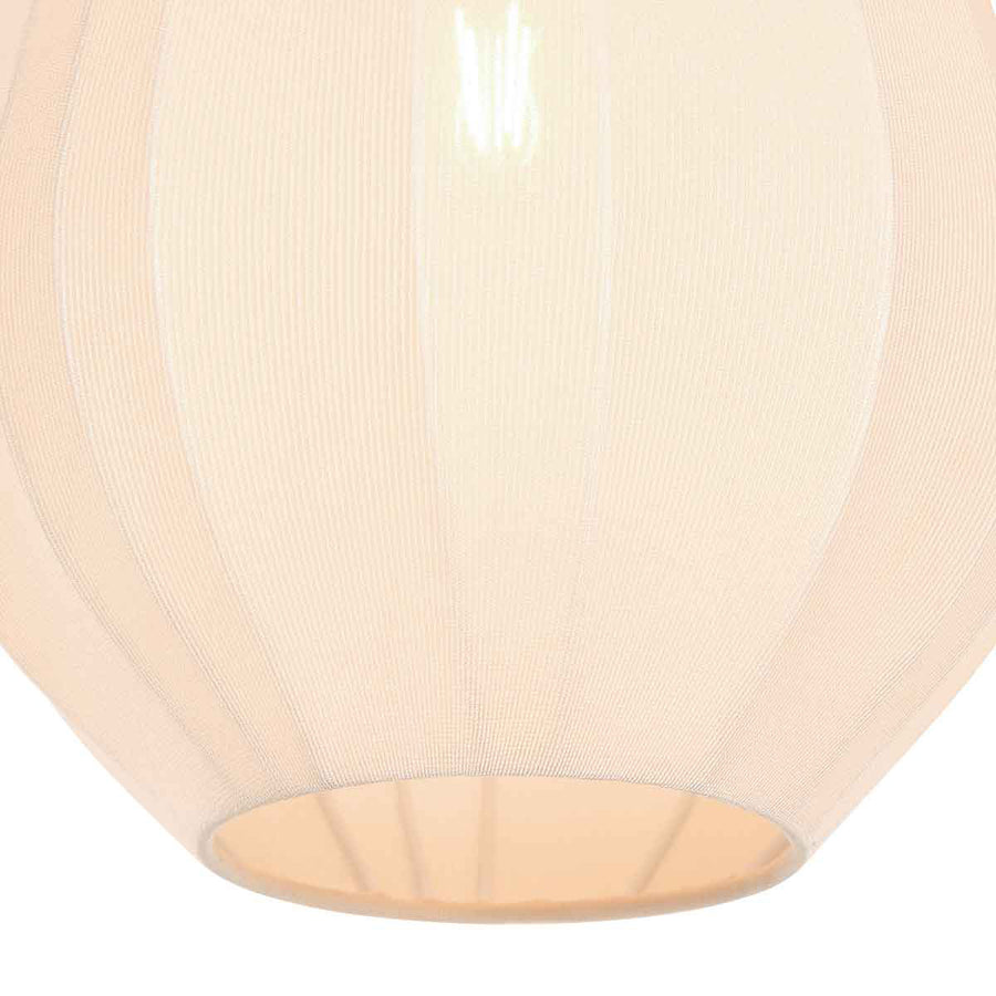 Hanglamp sable 4124cr - warme sfeermaker met crème linnen kap ø27 cm