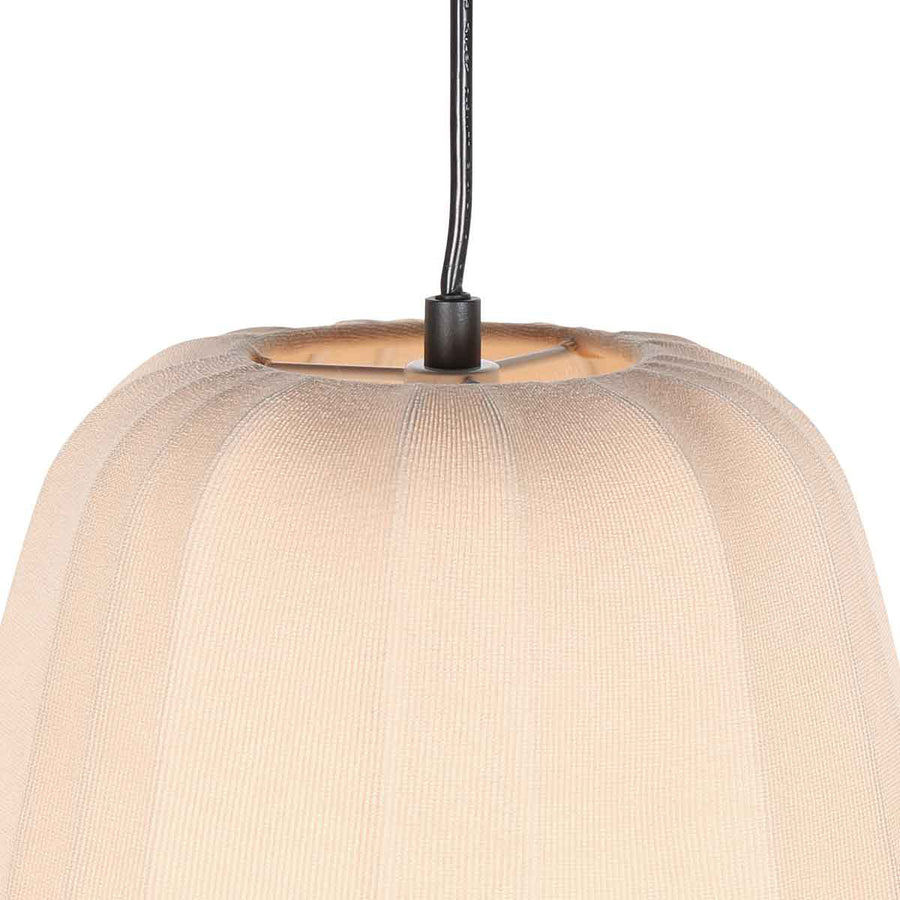 Hanglamp sable 4124cr - warme sfeermaker met crème linnen kap ø27 cm