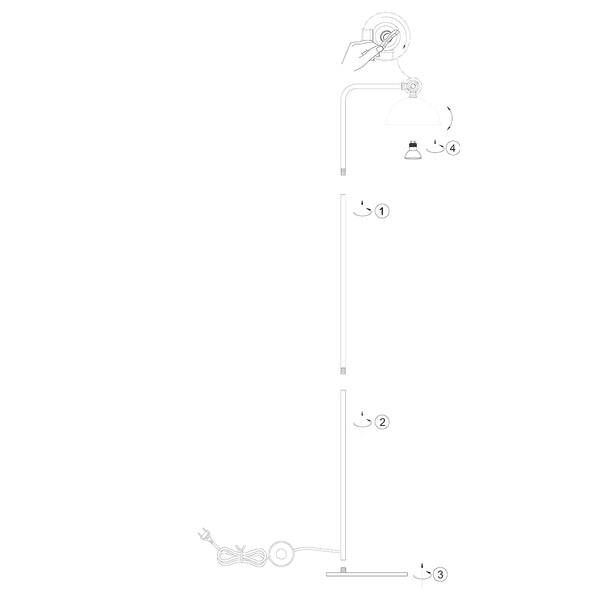 Zwart met bronzen vloerlamp Pintino 4125ZW GU10 fitting