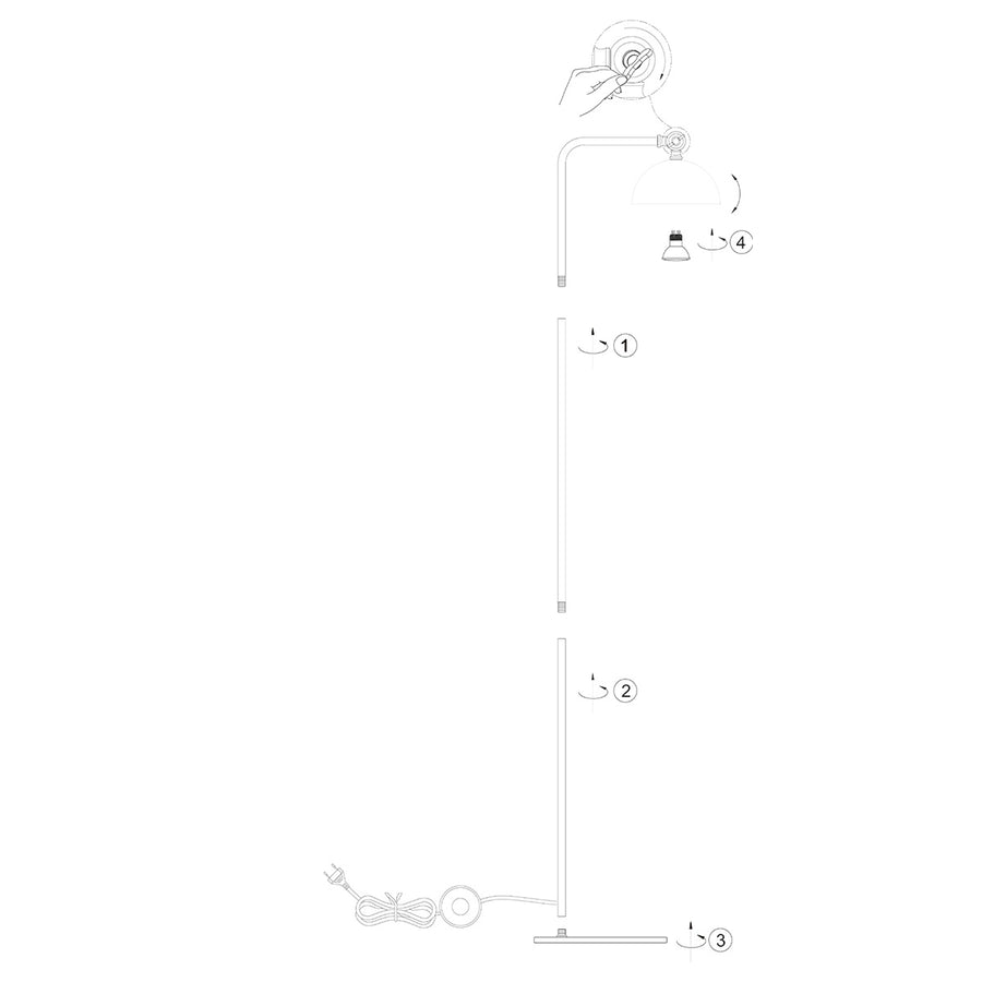 Zwart met bronzen vloerlamp Pintino 4125ZW GU10 fitting