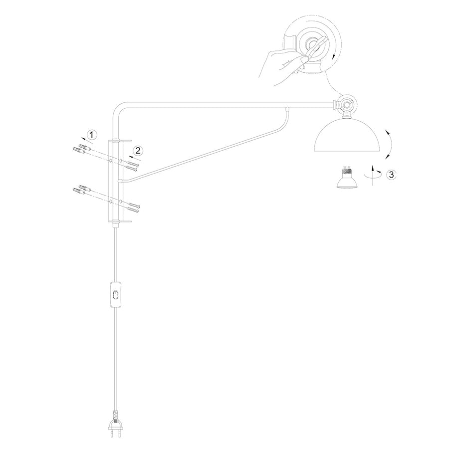 Zwart met bronzen wandlamp Pintino 4126ZW GU10 fitting