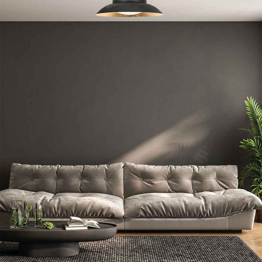Zwart met gouden Plafondlamp Brotke 4127ZW 3 staps dimbaar