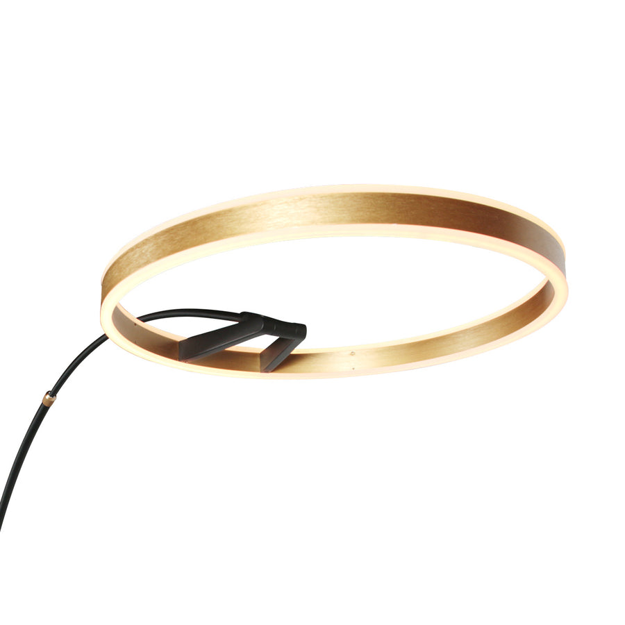 Booglamp ringlux 4130go zwart met goud luxe led vloerlamp