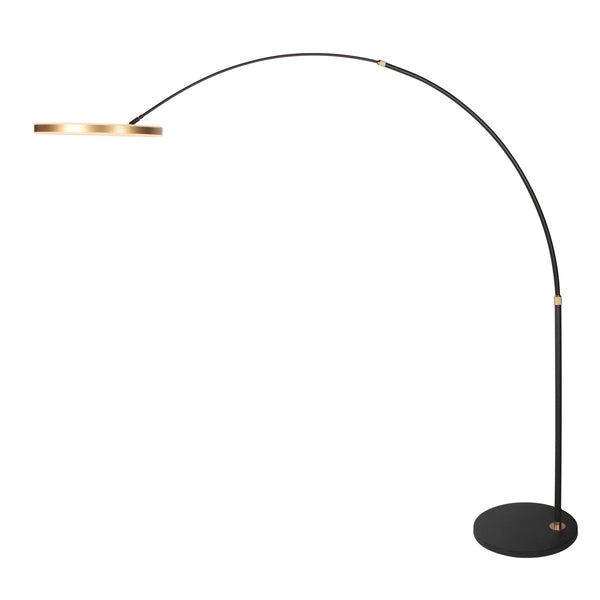 Booglamp ringlux 4130go zwart met goud luxe led vloerlamp
