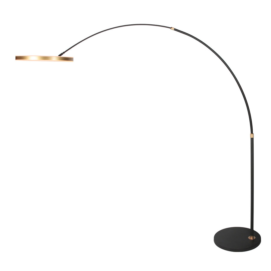 Booglamp ringlux 4130go zwart met goud luxe led vloerlamp