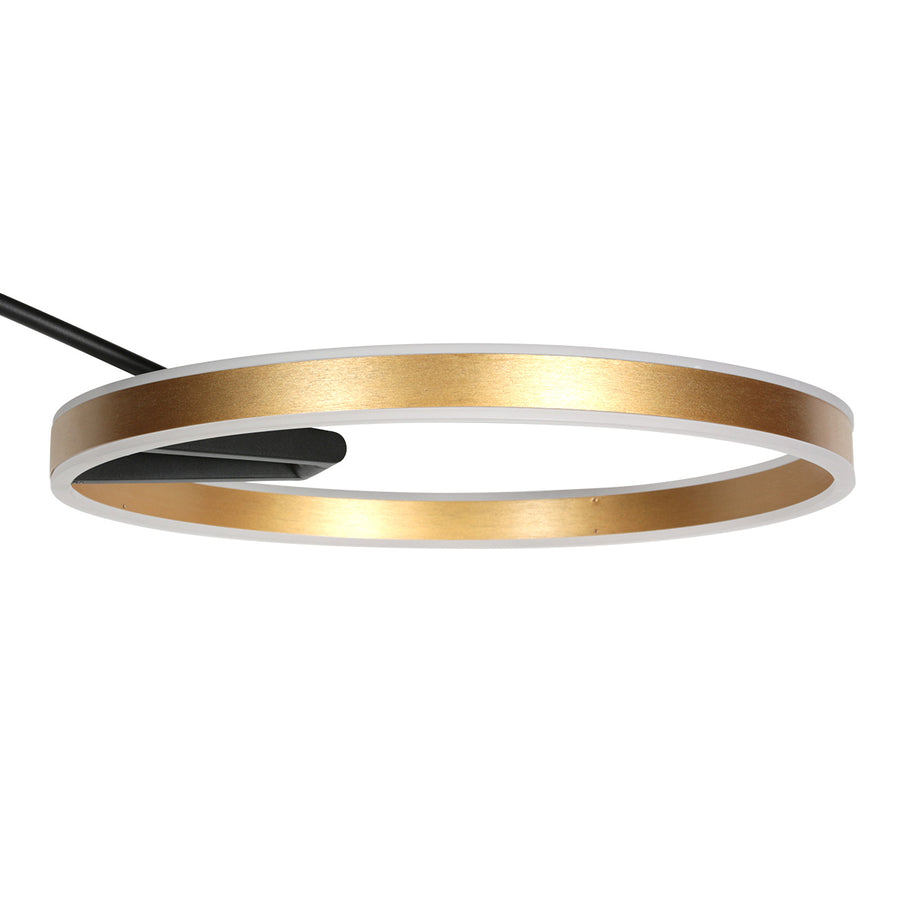 Booglamp ringlux 4130go zwart met goud luxe led vloerlamp