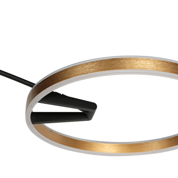 Booglamp ringlux 4130go zwart met goud luxe led vloerlamp
