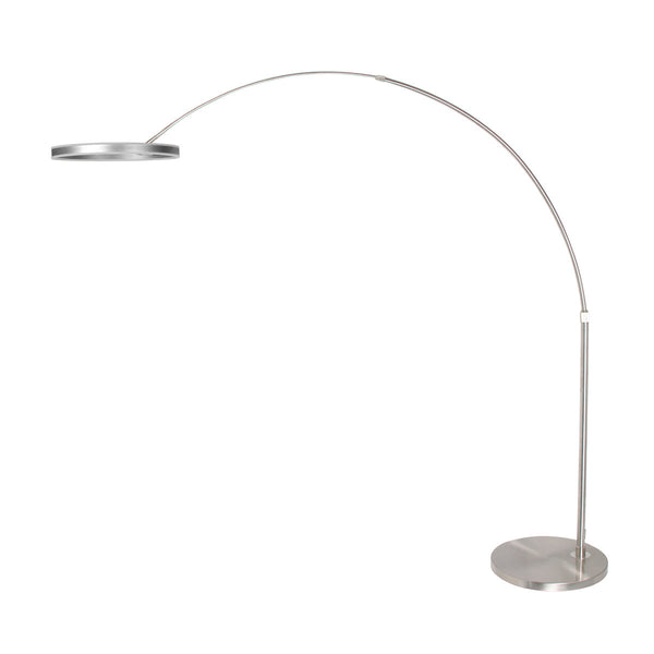 Booglamp ringlux 4130st staalkleurige led vloerlamp met klasse