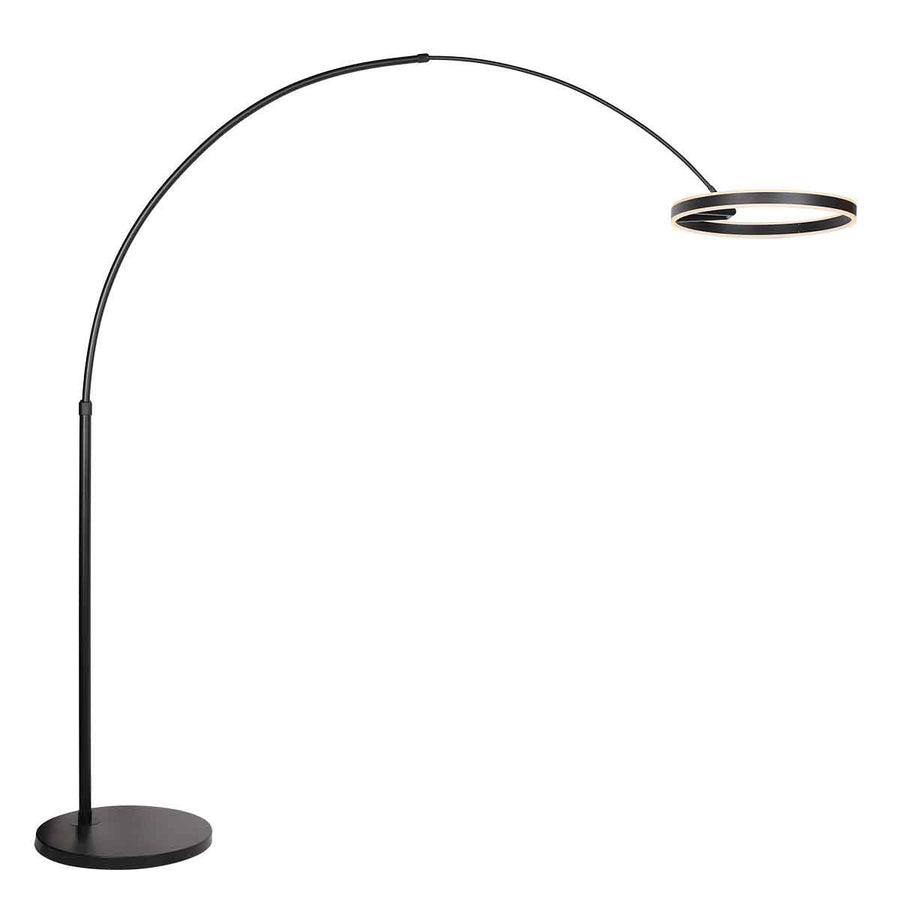 Booglamp ringlux 4130zw zwarte led vloerlamp met allure