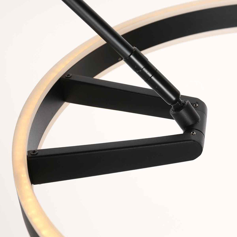 Booglamp ringlux 4130zw zwarte led vloerlamp met allure