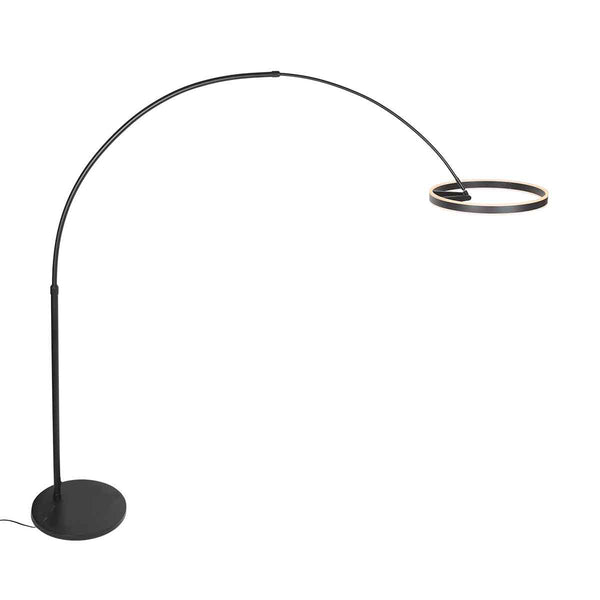 Booglamp ringlux 4130zw zwarte led vloerlamp met allure