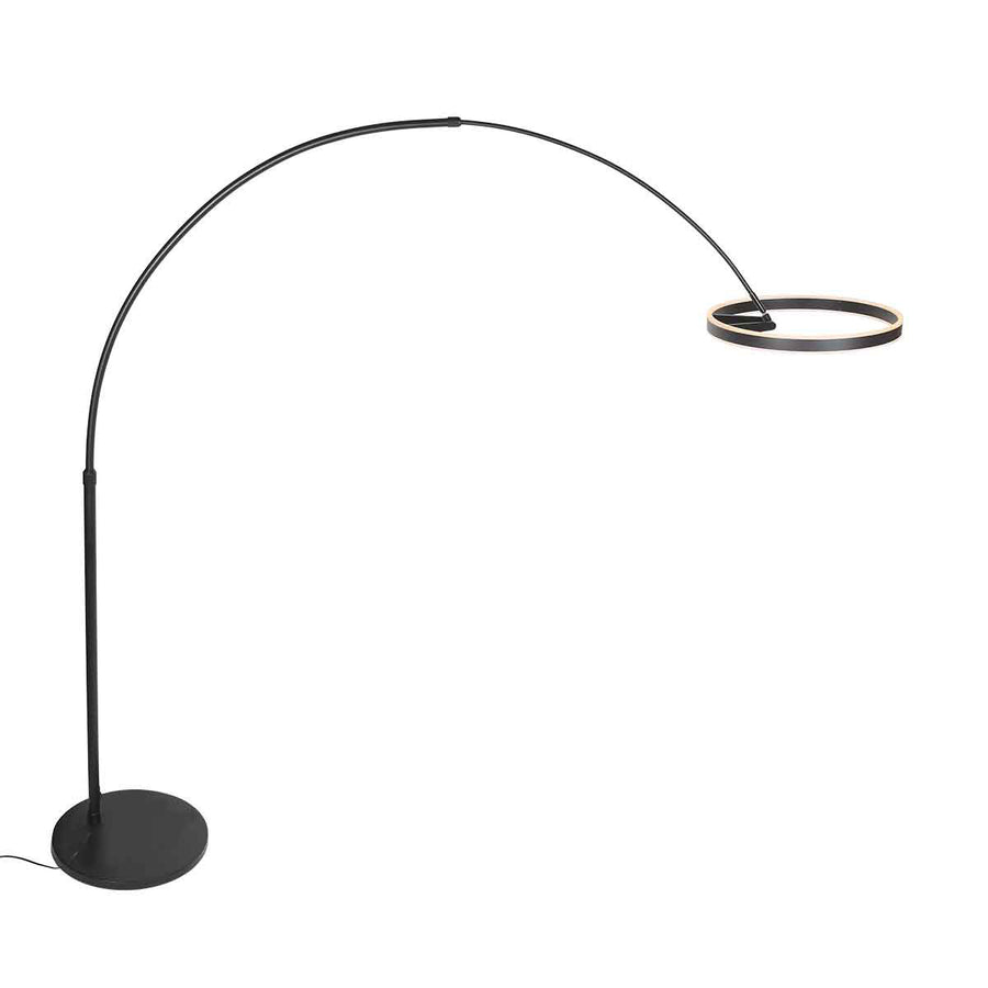 Booglamp ringlux 4130zw zwarte led vloerlamp met allure
