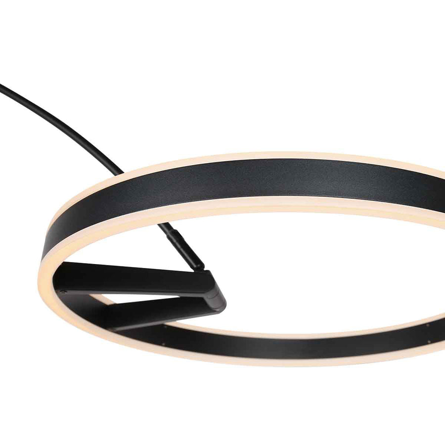 Booglamp ringlux 4130zw zwarte led vloerlamp met allure