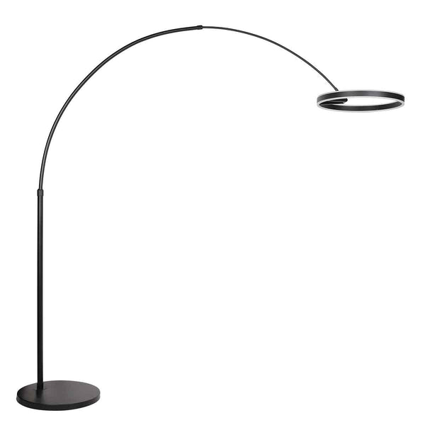 Booglamp ringlux 4130zw zwarte led vloerlamp met allure