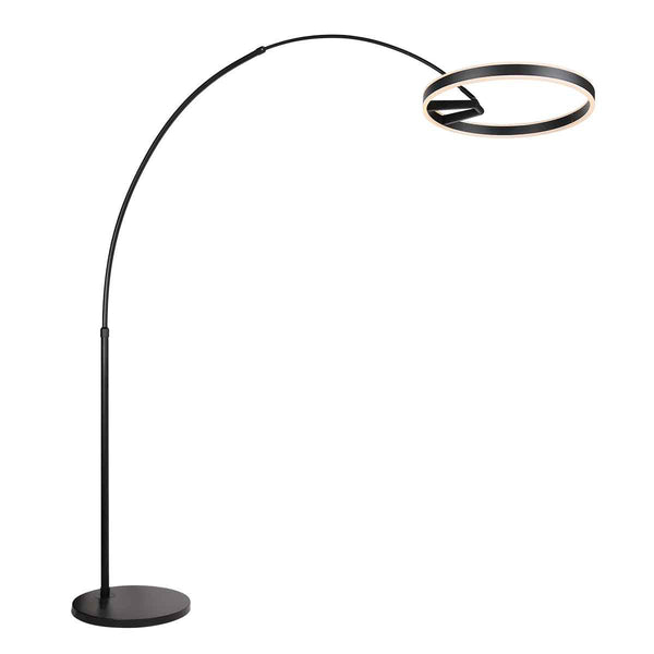 Booglamp ringlux 4130zw zwarte led vloerlamp met allure