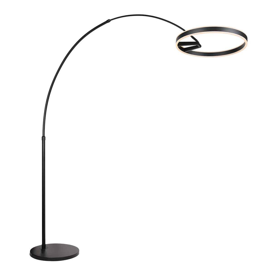 Booglamp ringlux 4130zw zwarte led vloerlamp met allure