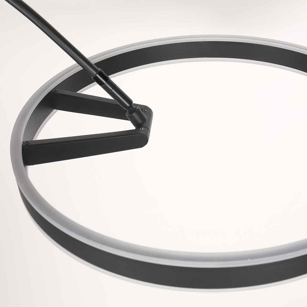 Booglamp ringlux 4130zw zwarte led vloerlamp met allure