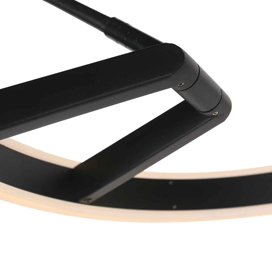 Booglamp ringlux 4130zw zwarte led vloerlamp met allure
