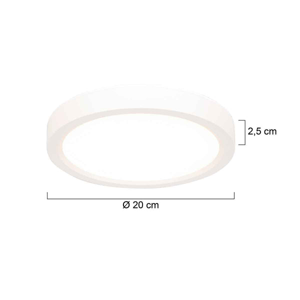Witte Plafondlamp 4131W met 3 standen dimfunctie en lichtkleur instelbaarheid Ø20 cm