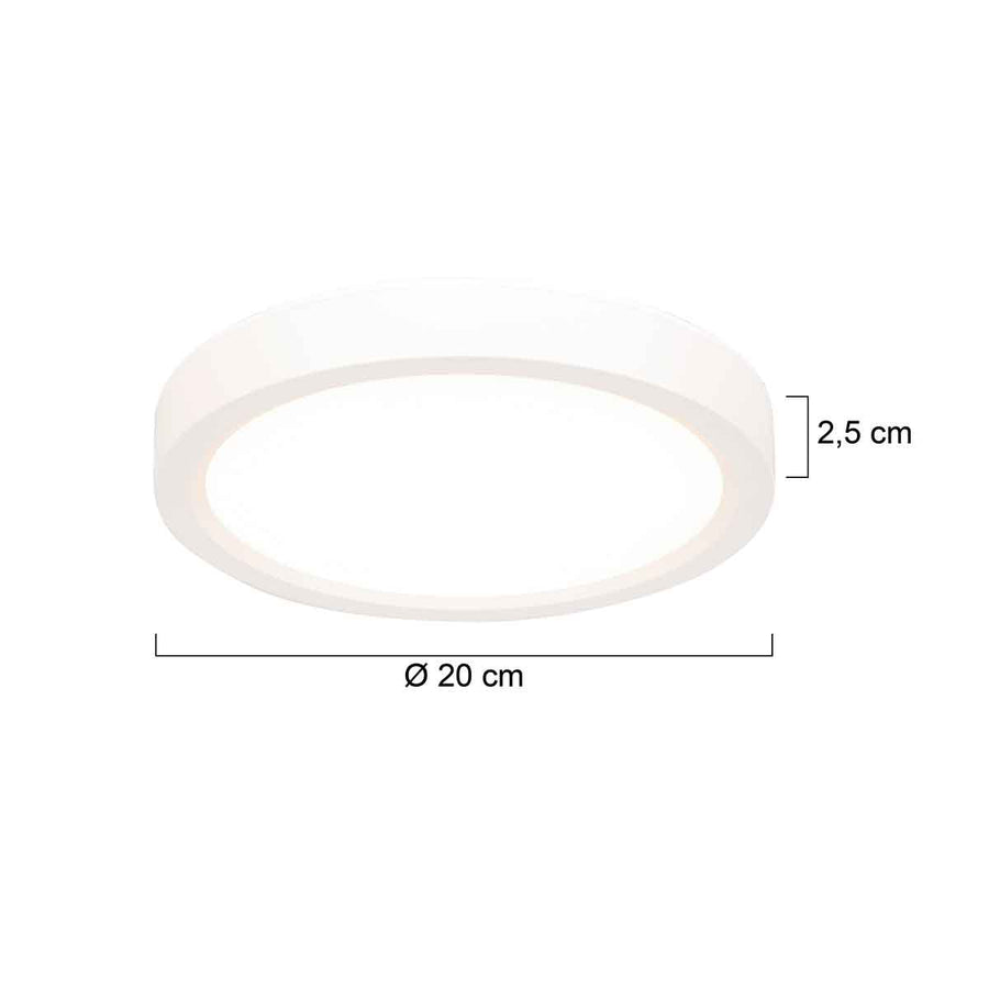 Witte Plafondlamp 4131W met 3 standen dimfunctie en lichtkleur instelbaarheid Ø20 cm