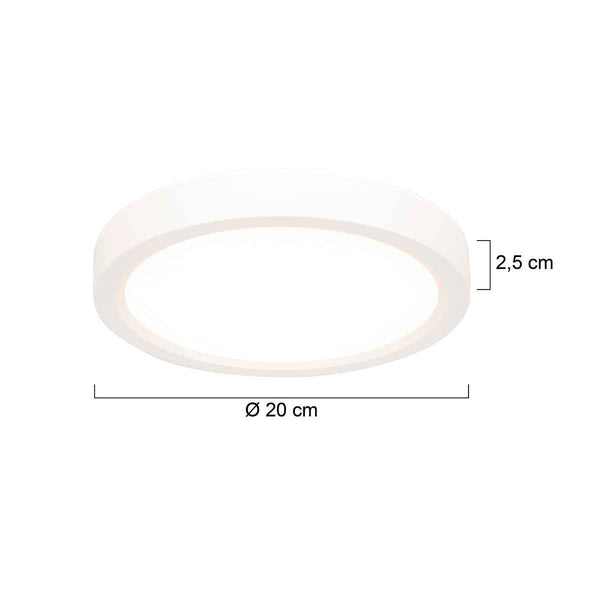 Witte Plafondlamp 4131W met 3 standen dimfunctie en lichtkleur instelbaarheid Ø20 cm