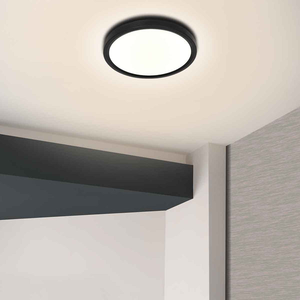 Zwarte Plafondlamp 4132ZW met 3 standen dimfunctie en lichtkleur instelbaarheid Ø29 cm