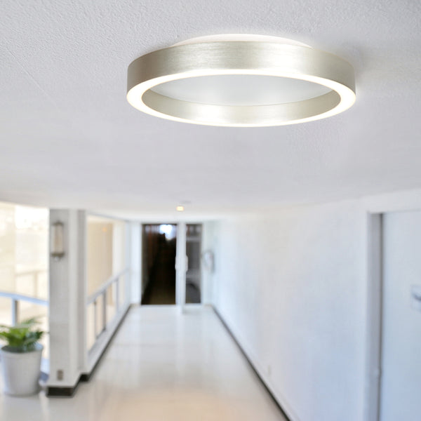 Staalkleurige plafondlamp Ringlux 4134ST Ø30CM 2500 Lumen