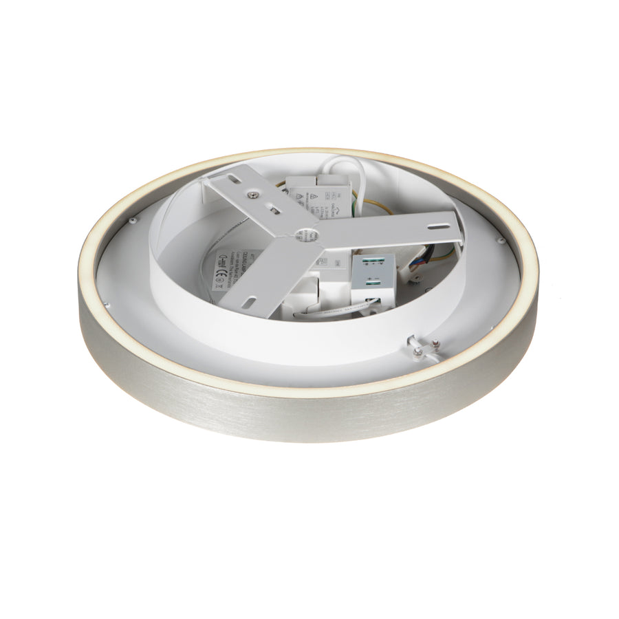 Staalkleurige plafondlamp Ringlux 4134ST Ø30CM 2500 Lumen