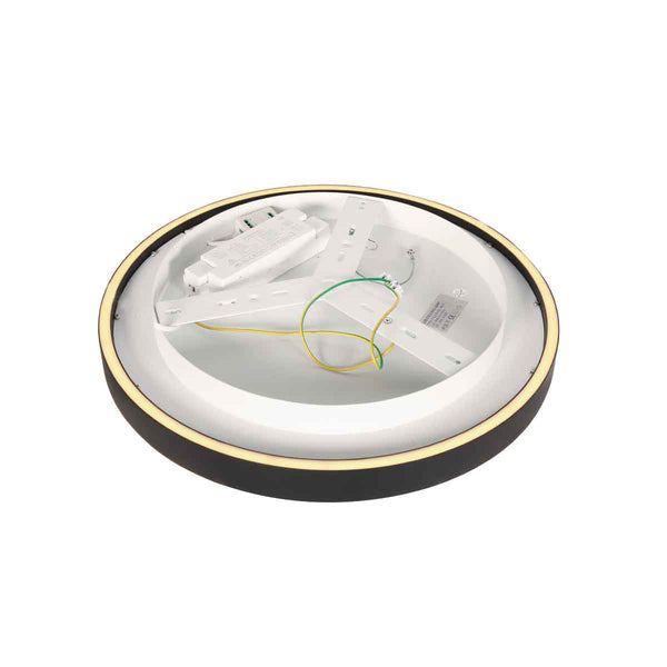 Zwarte plafondlamp ringlux 4134zw ø30cm 2500 lumen